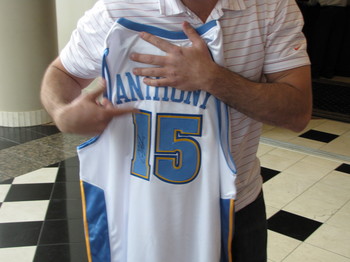Presenting the Melo jersey 4-8-09.JPG